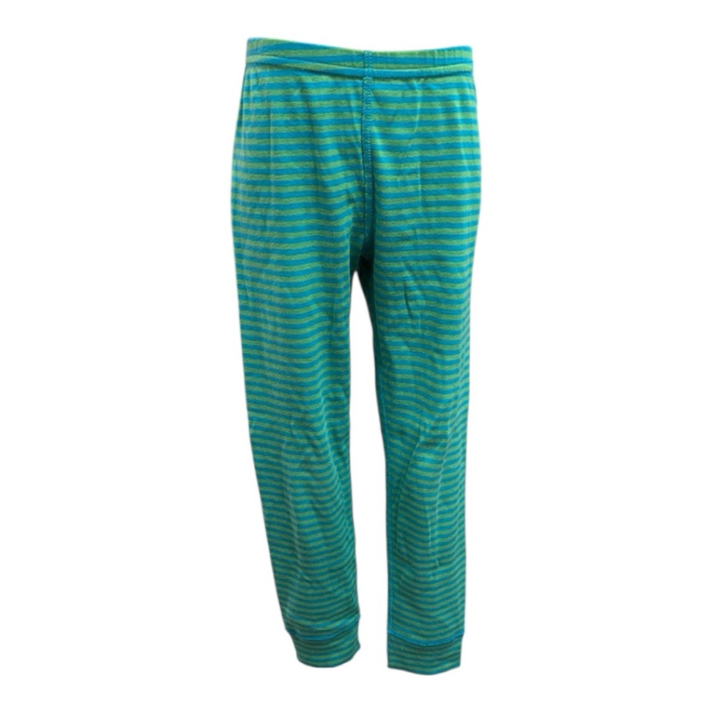 Hanna Andersson Organic Cotton Green Blue Striped Leggings Girls 120 cm Size 6-7